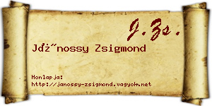 Jánossy Zsigmond névjegykártya