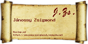 Jánossy Zsigmond névjegykártya